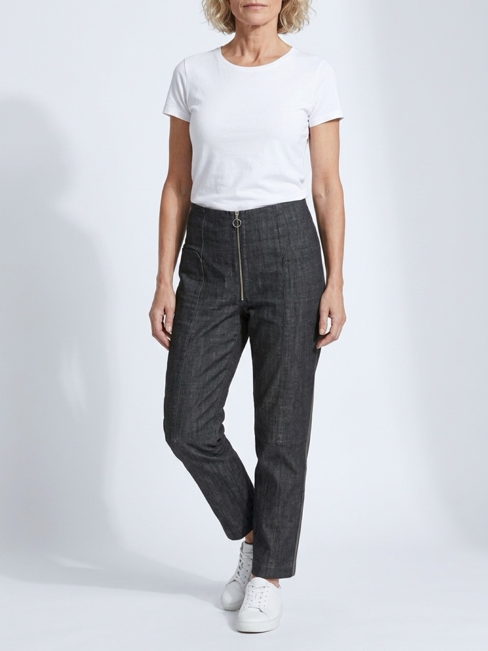 Stunning & rare TIBI Women’s Blue Denim Zip-Front Pants size 4